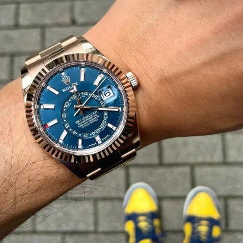 Rolex Day-Date Blue Golden Swiss Automatic Watch