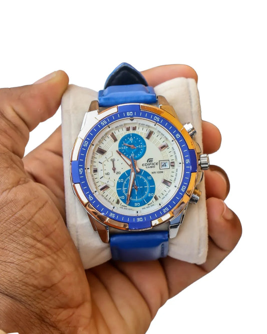 Casio Edifice | Blue Standard Chronograph Edition Leather Strap