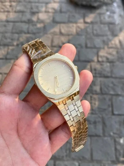 Gucci full gold stainless steel watch for man
