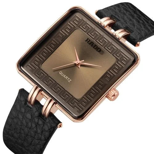 Rado full black leather watch for unisex