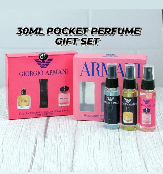 Giorgio Armani Pink Pocket Perfume Gift Set of 3