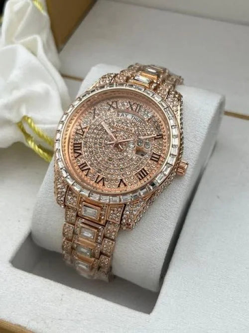 Rolex full rose gold diamond watch for man
